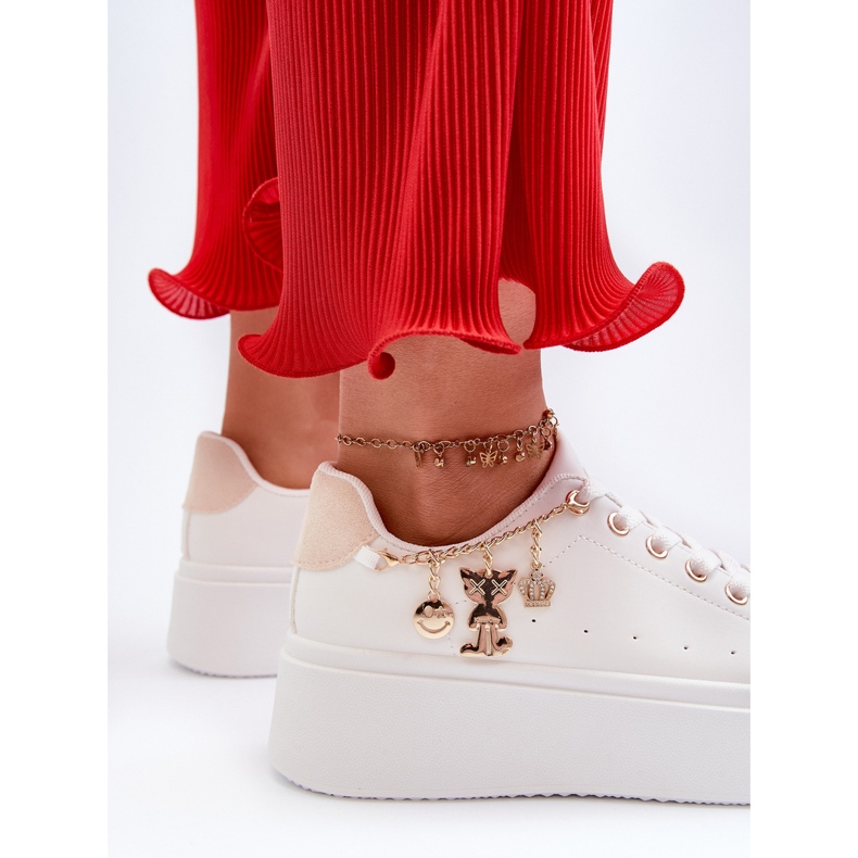 Tênis feminino plataforma com pingentes, Tivissa branco 2