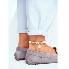 Evento Mocassins femininos de camurça cinza 3