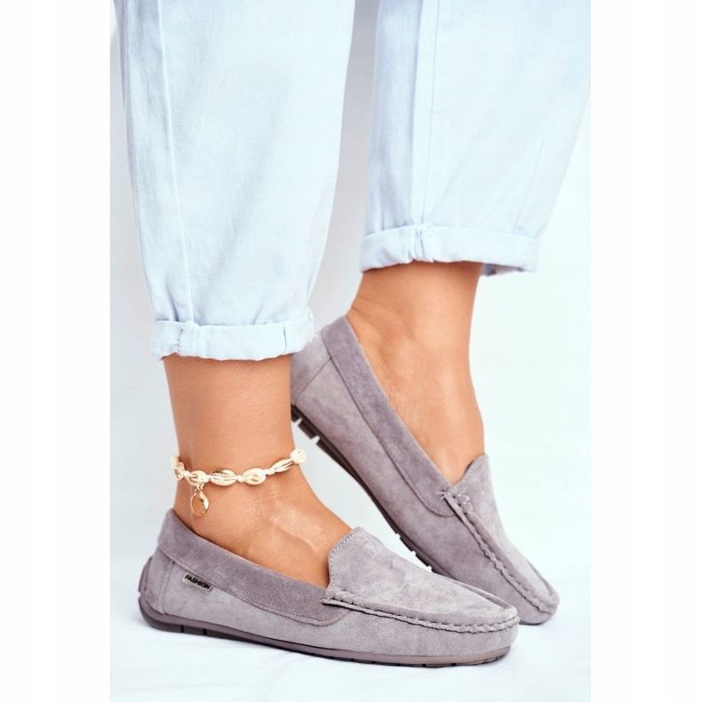 Evento Mocassins femininos de camurça cinza 2