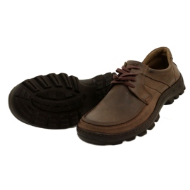 KOMODO Sapatos masculinos de couro 853 marrom 4