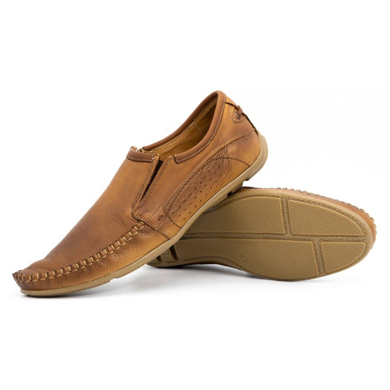 Olivier Mocassins de couro masculino 4206 marrom 2