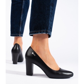 Sapatos de salto alto femininos negros de Sergio Leone preto 2