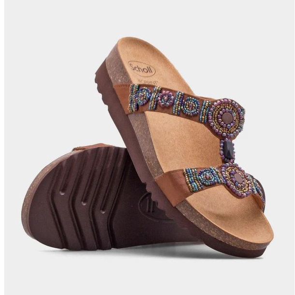 Chinelos Scholl New Bogotá Wedge F26607-1011 marrom 1