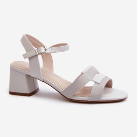 Sandálias femininas de salto alto em couro ecológico Sergio Leone SK894 cinza 1