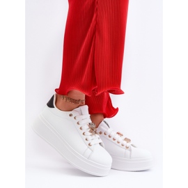 Tênis feminino plataforma com ursinho de pelúcia, Moanda branco 2