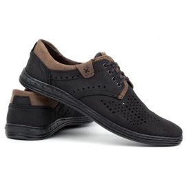 Polbut Sapatos de couro masculinos 402 verão preto com marrom 6