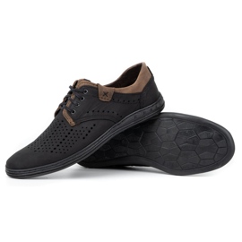 Polbut Sapatos de couro masculinos 402 verão preto com marrom 3