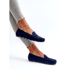 Evento Mocassins femininos em camurça azul marinho Ranica 6