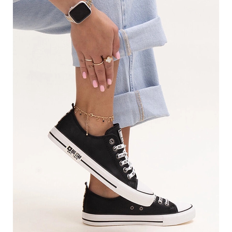 Tênis preto de couro ecológico Big Star KK274096 1