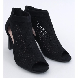Botins abertos com bico aberto, Pierre Black preto 1
