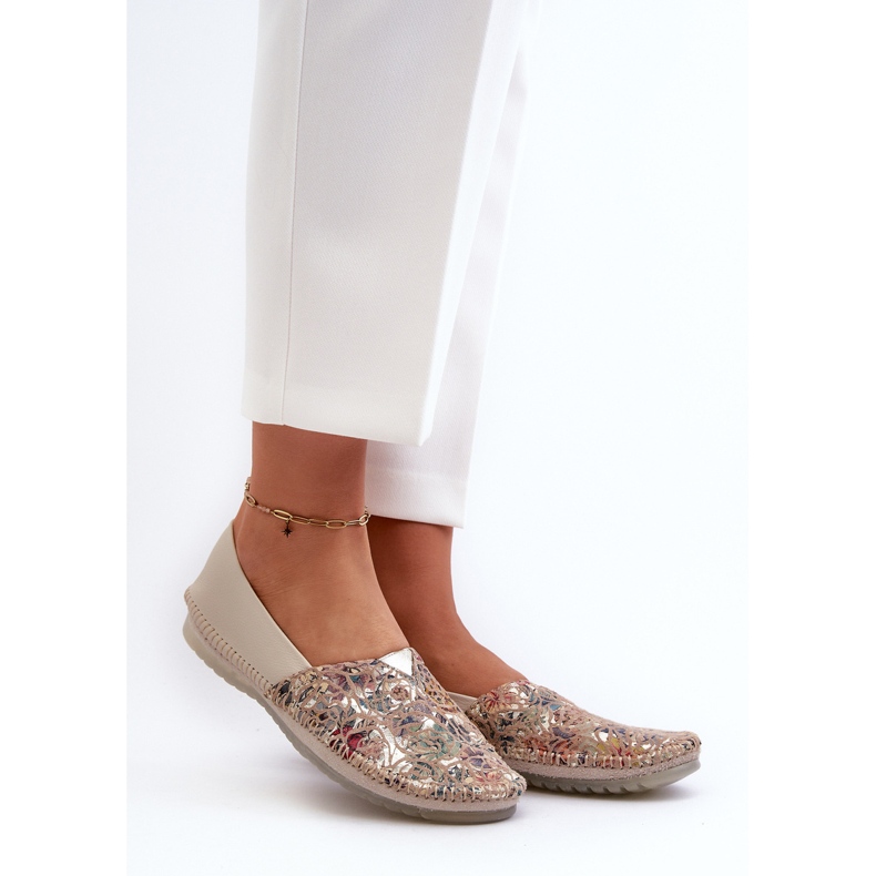 Bailarinas de couro feminino Maciejka 1930B-04 bege 1