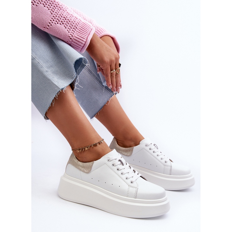 S.Barski D&amp;A Tênis plataforma feminino LR568 branco 1