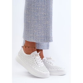 Tênis de couro na plataforma S.Barski LR278 branco 2