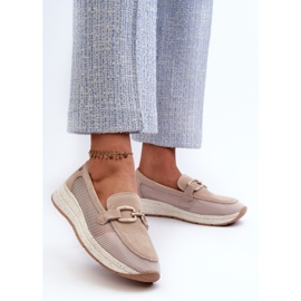 S.Barski Mocassins femininos de camurça D&amp;A TW210 bege 2