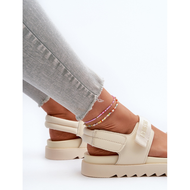 Sandálias plataforma femininas Big Star NN274751 bege 1