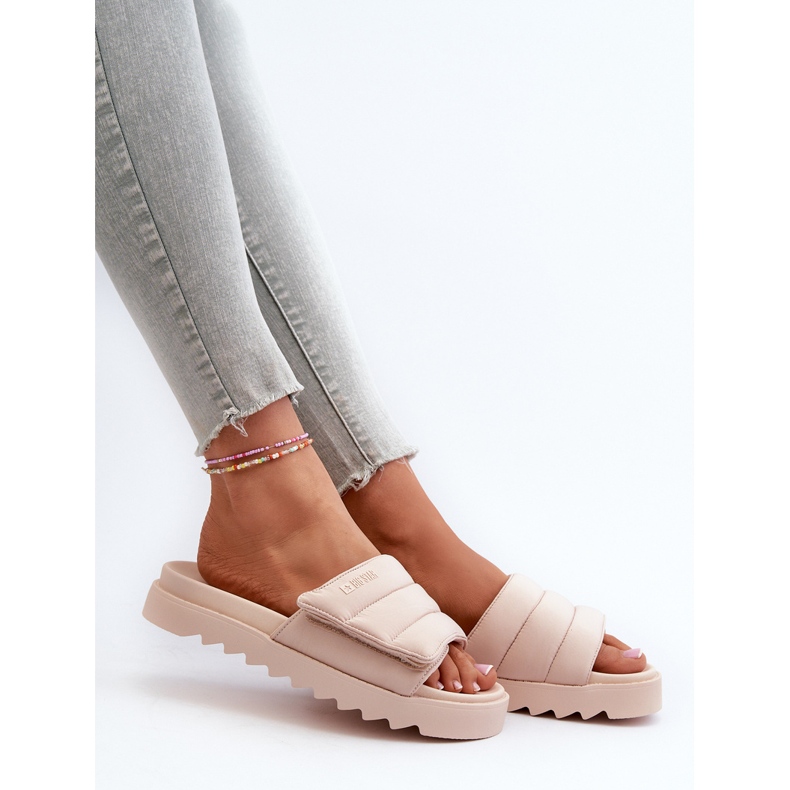 Chinelos de plataforma feminino Big Star NN274773 bege 1