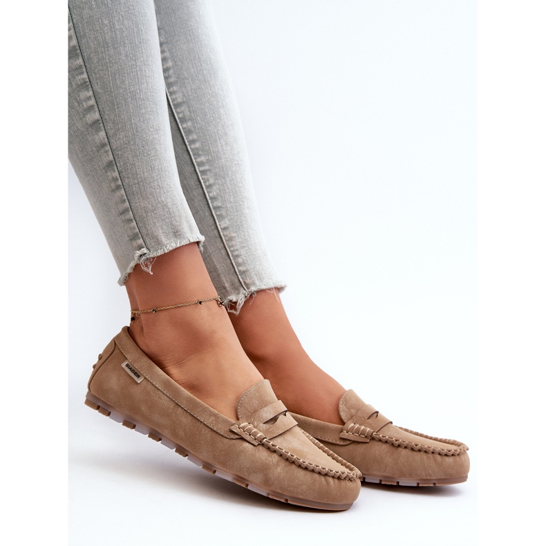 Mocassins femininos de couro ecológico, marrom Celoria 2