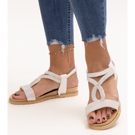 Sandálias brancas decoradas com zircões Detila branco 1