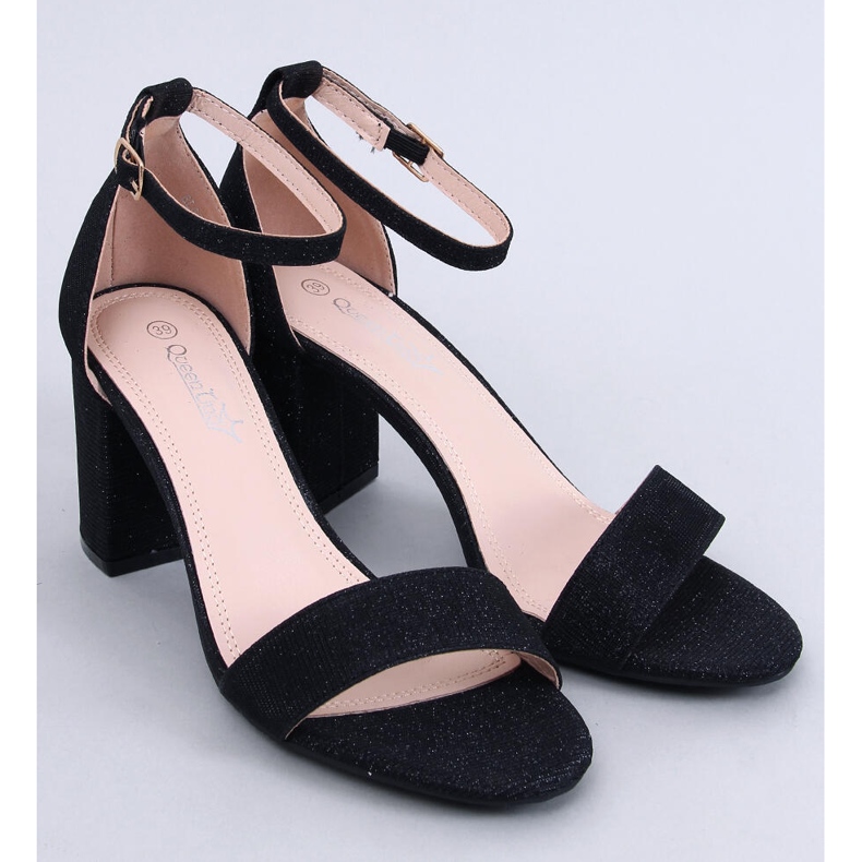 Sandálias de salto alto pretas iridescentes Yanas preto 1