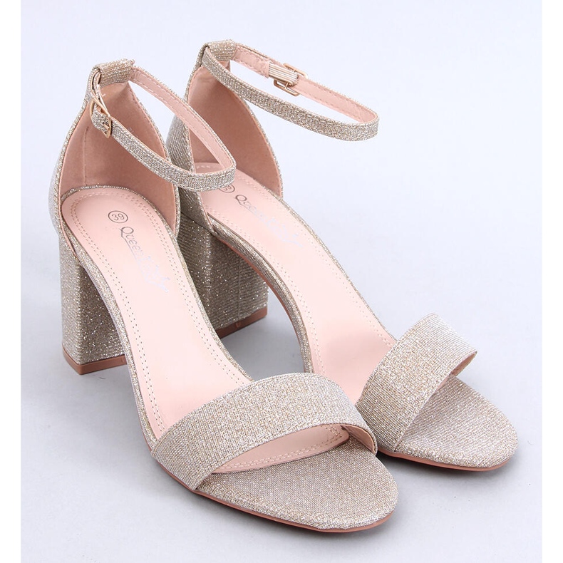 Sandálias de salto alto iridescentes Yanas Gold dourado 1