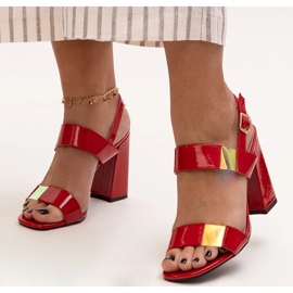 Sandálias de salto alto vermelhas envernizadas Shadan vermelho 1