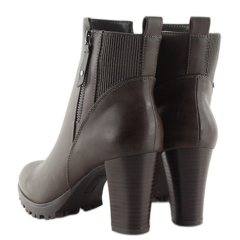 Cinza Botas femininas de salto alto cinza JA3132 cinza 2