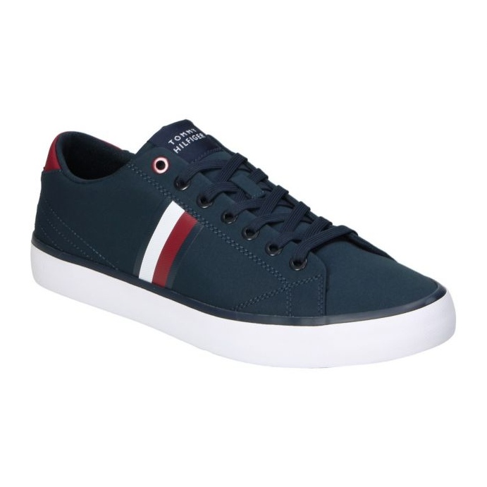 Tommy Hilfiger Vulc Low Stripes Sapatos de malha FM0FM04946 DW5 azul 1 Tommy Hilfiger Vulc Low Stripes Sapatos de malha FM0FM04946 DW5 azul 1