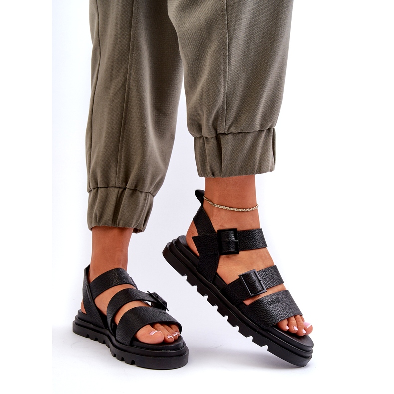 Sandálias ecológicas femininas Big Star NN274065 Black preto 2