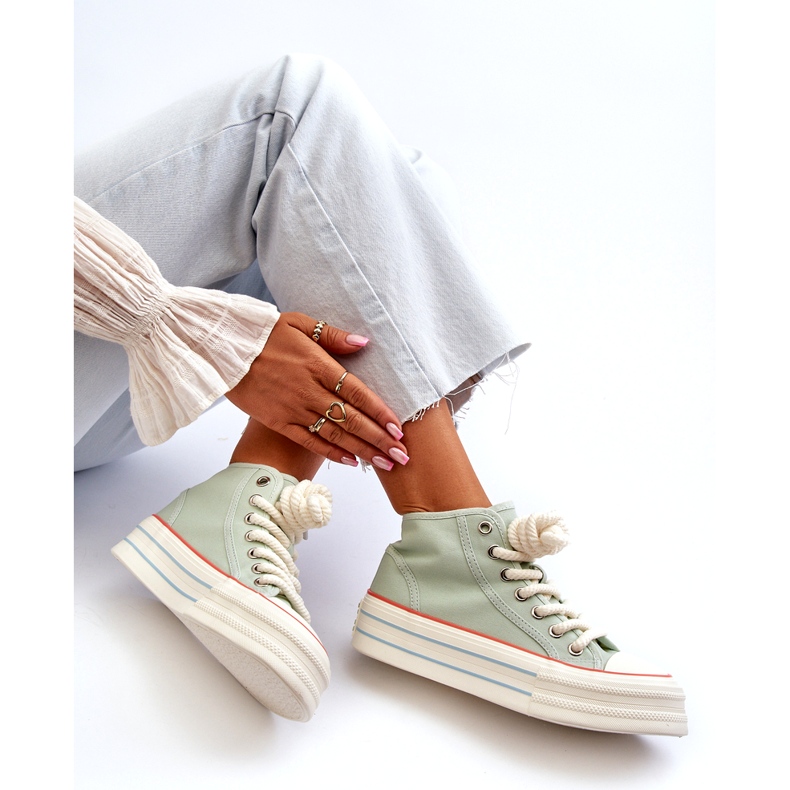 Seastar Tênis feminino com plataforma Mint Aineri verde 1