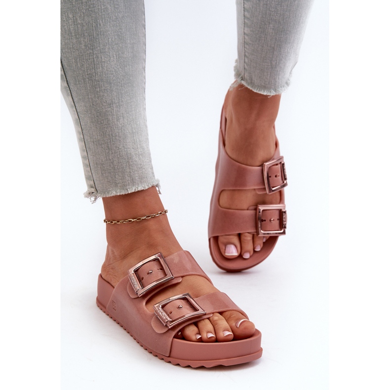 Chinelos lisos femininos ZAXY HH285156 rosa sujo 2