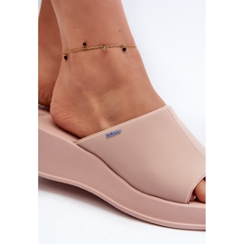 Chinelos de cunha femininos perfumados ZAXY LL285083 rosa claro 1