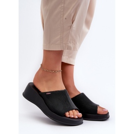 Chinelos de cunha femininos perfumados ZAXY LL285084 preto 2