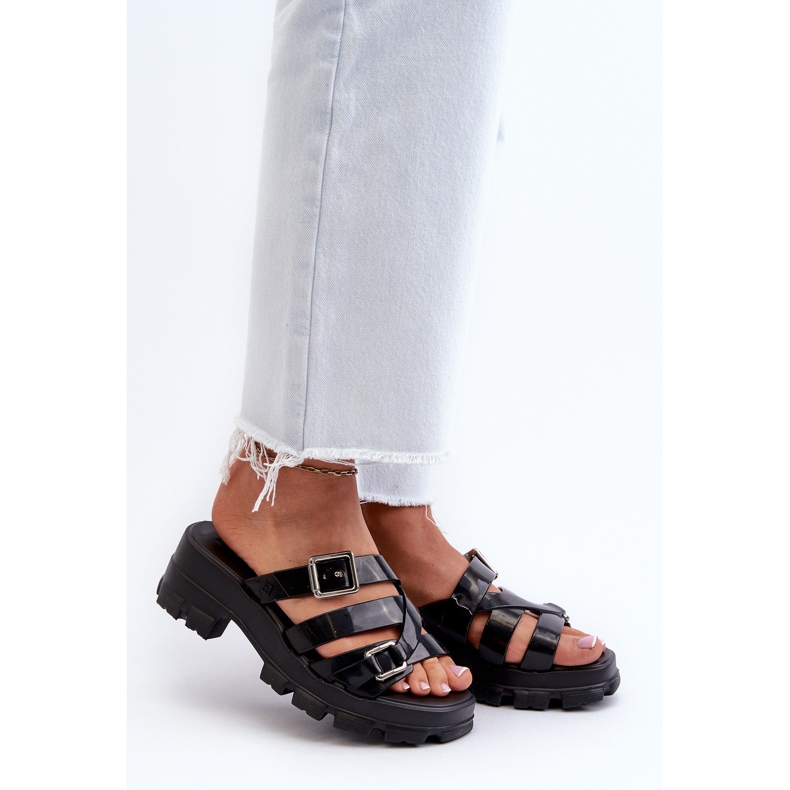 Chinelos femininos perfumados de salto baixo ZAXY NN285043 preto 2