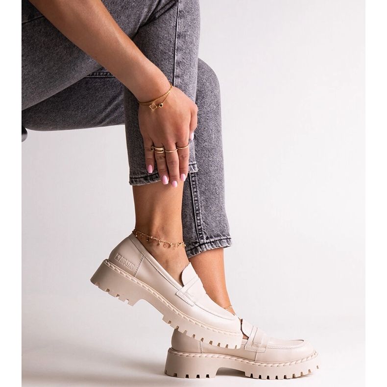 Sapatos de couro bege Big Star LL274457 1