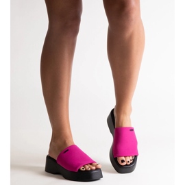 Chinelos rosa na plataforma Big Star NN274026 2