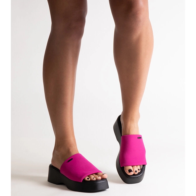 Chinelos rosa na plataforma Big Star NN274026 2