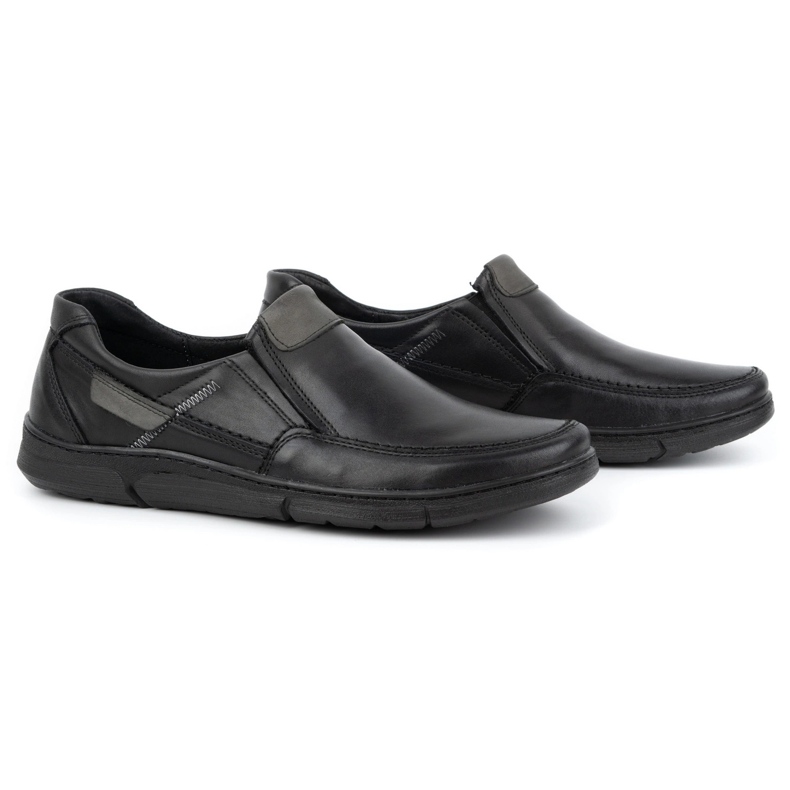 Olivier Sapatos slip-on de homem em pele 62K preto 2