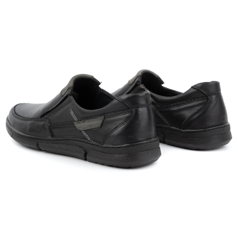 Olivier Sapatos slip-on de homem em pele 62K preto 4