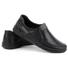 Olivier Sapatos slip-on de homem em pele 62K preto 3