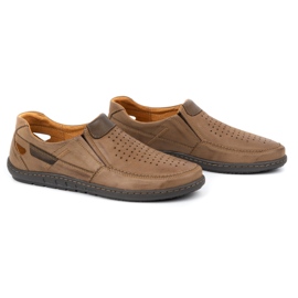 Olivier Mocassins de couro masculino para o verão 602 marrom castanho 2