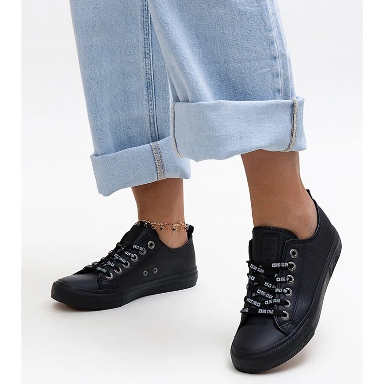 Tênis preto de couro ecológico Big Star KK274106 1