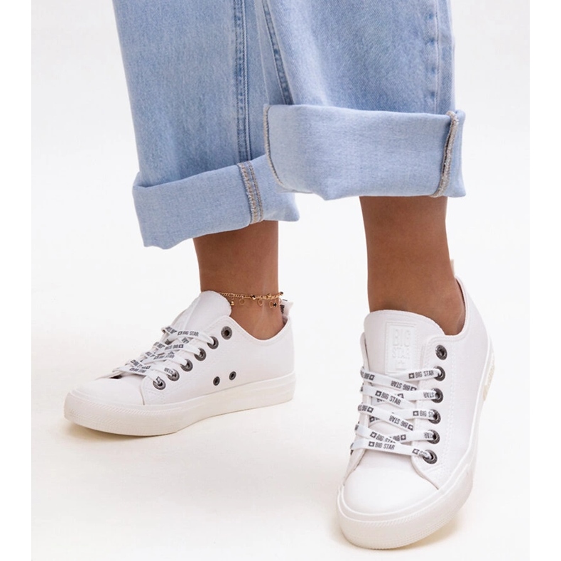 Tênis de couro ecológico branco Big Star KK274105 1