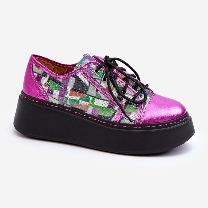 Tênis feminino de couro com plataforma Maciejka 06479-15 Fúcsia rosa 1 Tênis feminino de couro com plataforma Maciejka 06479-15 Fúcsia rosa 1