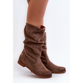 Botas femininas de camurça Maciejka 05057-14 marrom 2