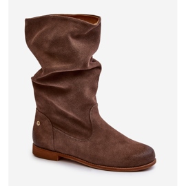 Botas femininas de camurça Maciejka 05057-14 marrom 1