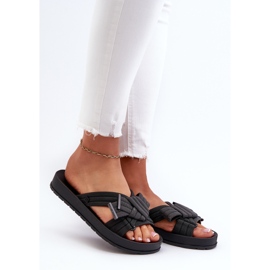 Chinelos femininos perfumados com sola plana ZAXY LL285096 preto 2