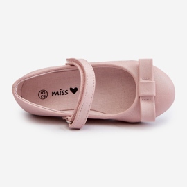 Bailarina infantil brilhante com laço de velcro, Fiorelle rosa 1