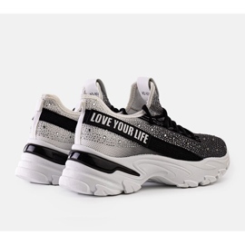 Tênis maciço branco e cinza brilhante do Senai preto 1