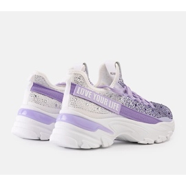 Tênis maciço branco e roxo brilhante do Senai 1