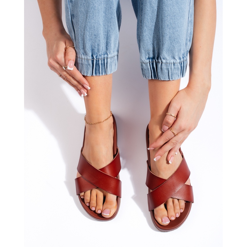 Chinelos femininos marrons de Sergio Leone castanho 1